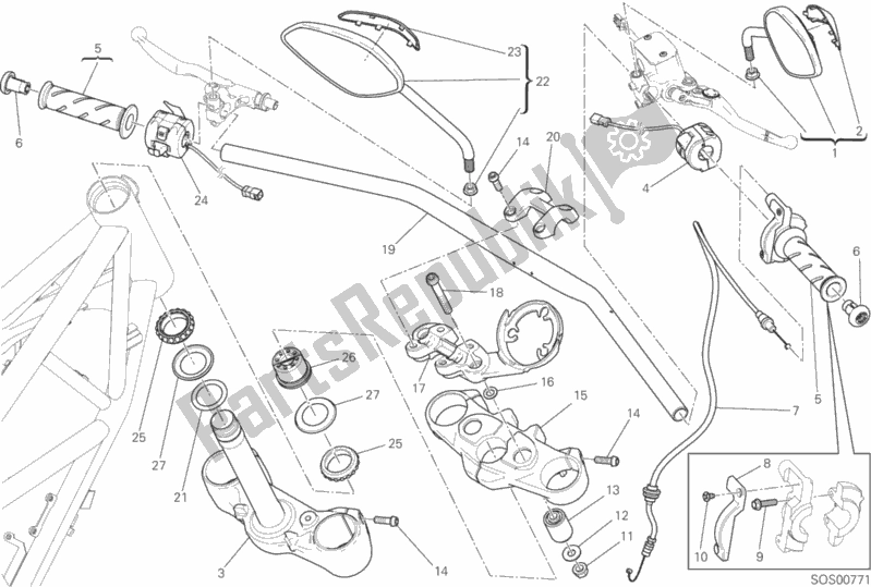 Toutes les pièces pour le Guidon Et Commandes du Ducati Scrambler Flat Track Brasil 803 2017